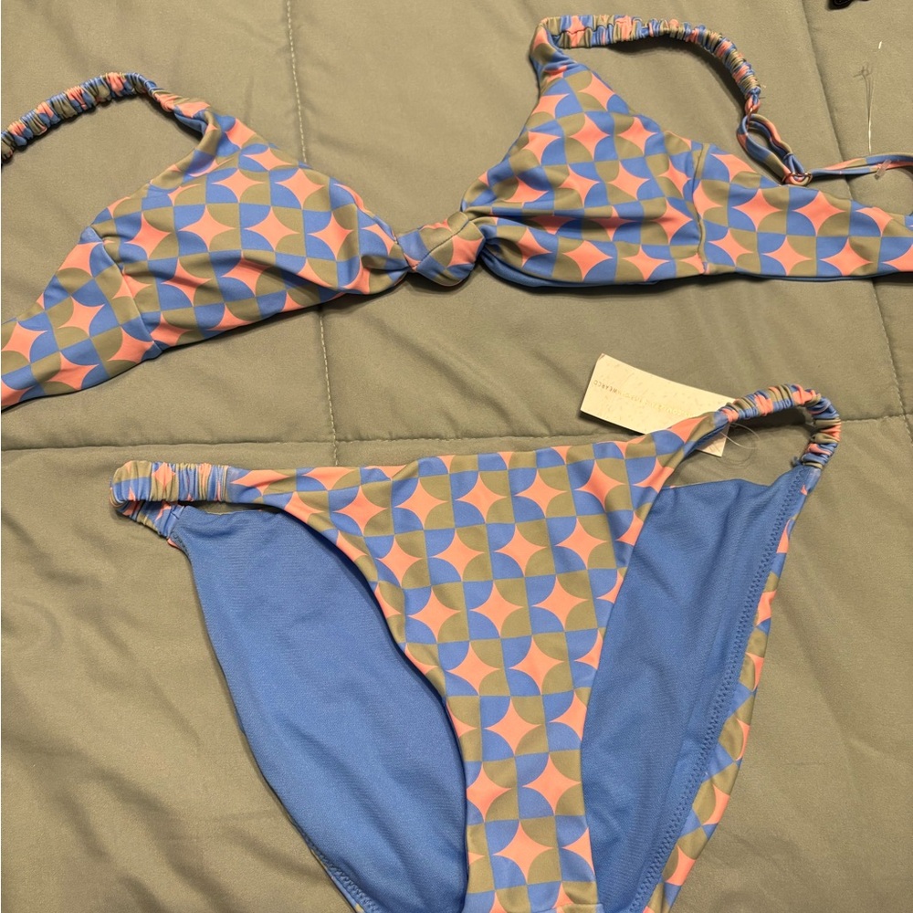 Raisins Geometric Blue and Pink Bikini